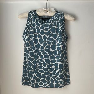 NWOT Ann Taylor Teal Giraffe Knit Tank